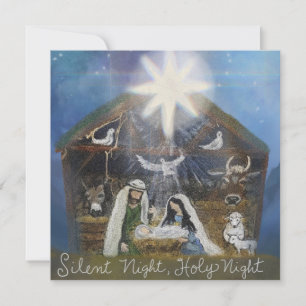 Silent Night, Holy Night Nativity Scene Holiday Card