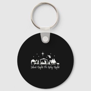 Silent Night Holy Night Nativity Scene Religious C Key Ring