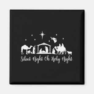 Silent Night Holy Night Nativity Scene Religious C Magnet