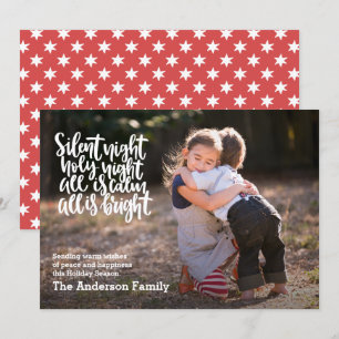 Silent Night Holy Night Photo Holiday Christmas Invitation