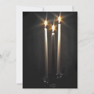 Silent Night Holy Night Trinity Candle Holiday Card