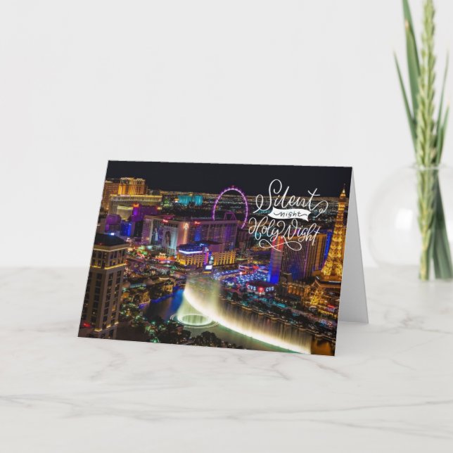 Silent Night Las Vegas Christmas Card (Front)