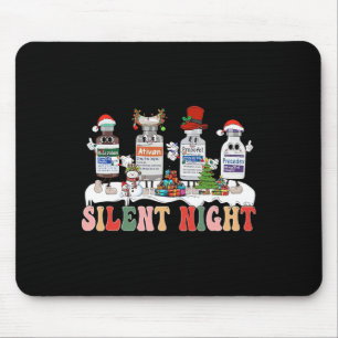Silent Night Merry Christmas Nurse Pills Pharmacis Mouse Mat