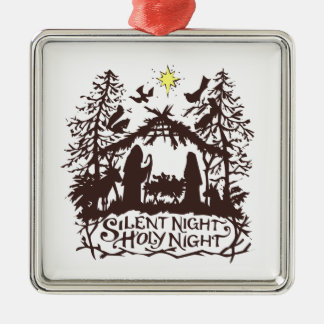 silent night metal tree decoration