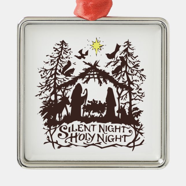 silent night metal tree decoration (Front)