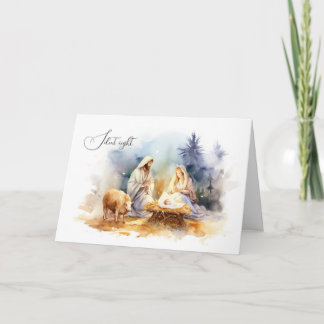 Silent Night Nativity Scene Christmas Holiday Card