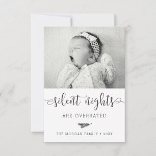 Silent Night New Baby Christmas Photo Cards