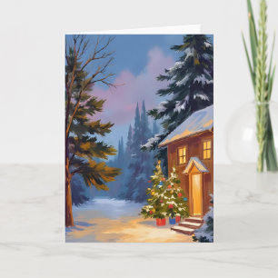 Silent Night Painted Christmas Holiday Card