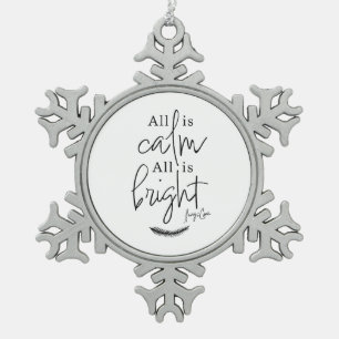 Silent Night Pewter Snowflake Ornament