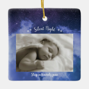Silent Night Photo - Square Ornament