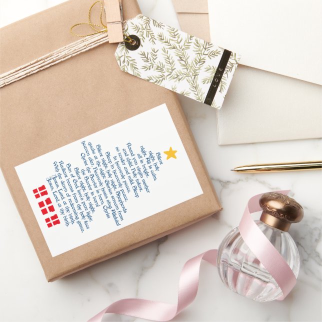 Silent Night Rectangular Sticker (Gifting)