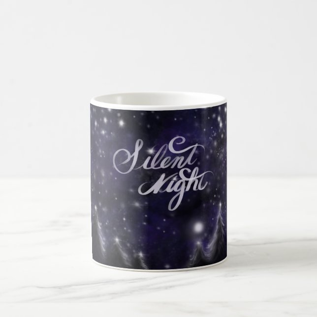 Silent Night - romantic Holiday snow scene Coffee Mug (Center)