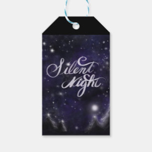 Silent Night - romantic Holiday snow scene Gift Tags