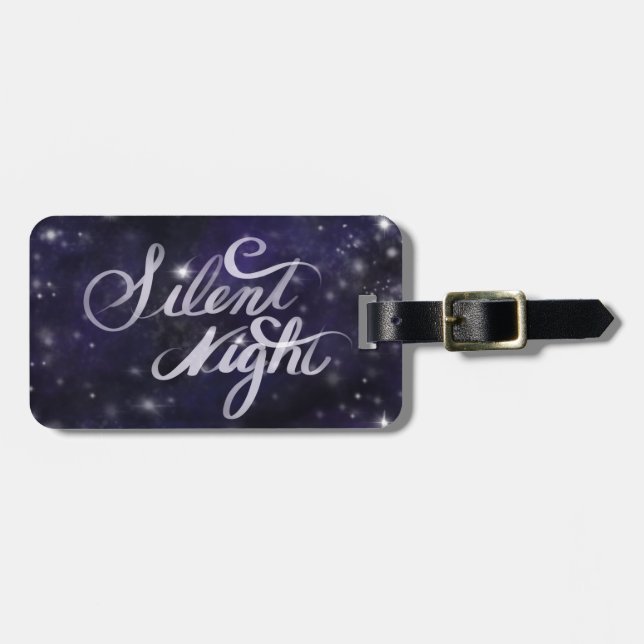Silent Night - romantic Holiday snow scene Luggage Tag (Front Horizontal)