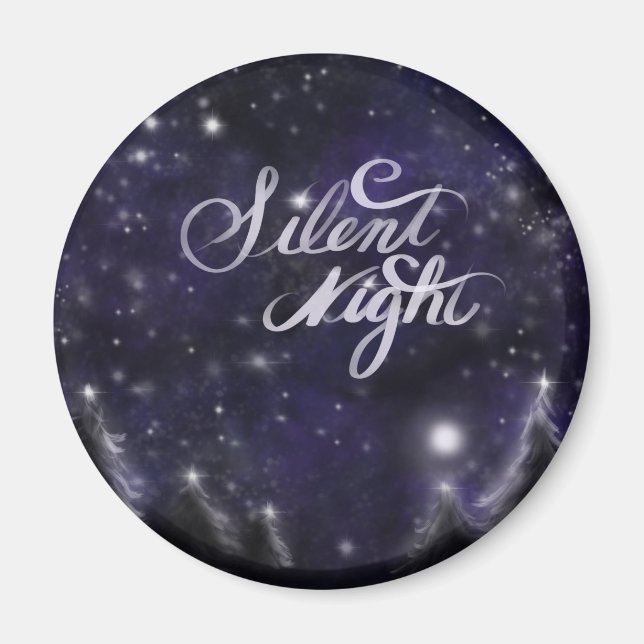 Silent Night - romantic Holiday snow scene Magnet (Front)