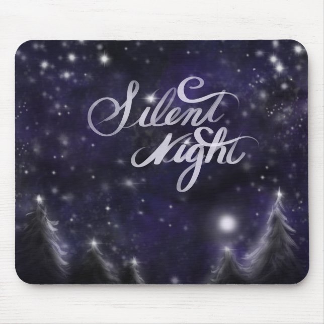 Silent Night - romantic Holiday snow scene Mouse Mat (Front)