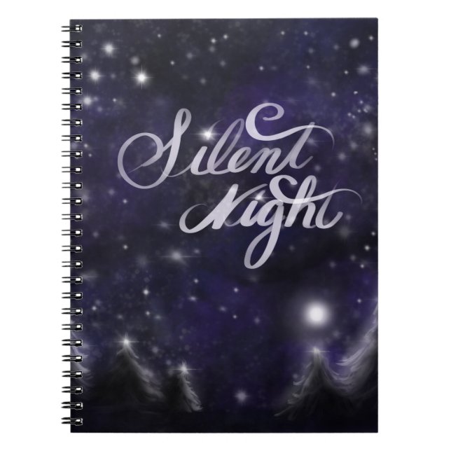Silent Night - romantic Holiday snow scene Notebook (Front)
