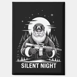 Silent Night Santa Christmas Military Veteran  Magnet