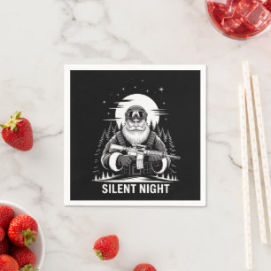 Silent Night Santa Christmas Military Veteran Napkin