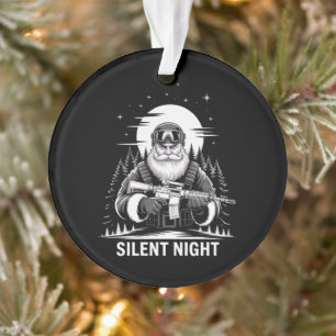 Silent Night Santa Christmas Military Veteran Ornament