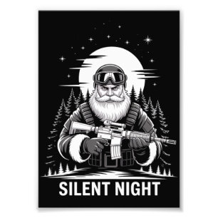 Silent Night Santa Christmas Military Veteran  Photo Print