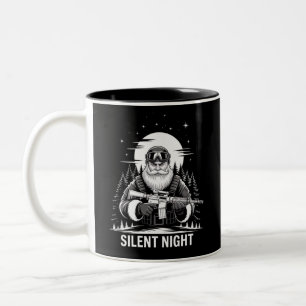 Silent Night Santa Christmas Military Veteran  Two-Tone Coffee Mug