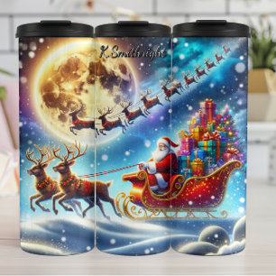 Silent Night, Santa’s Flight Thermal Tumbler