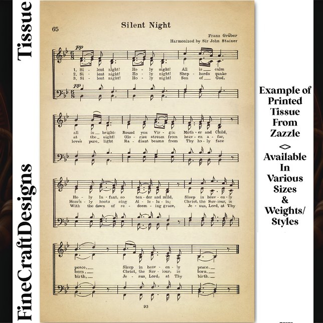 Silent Night Sheet Music DU7F Decoupage (Creator Uploaded)