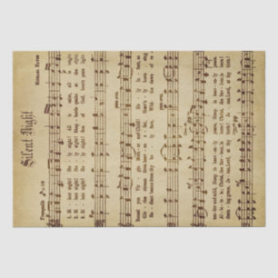 Silent Night Vintage Christmas Music Tissue Paper