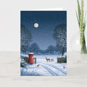 Silent Night Winter Landscape Christmas Card