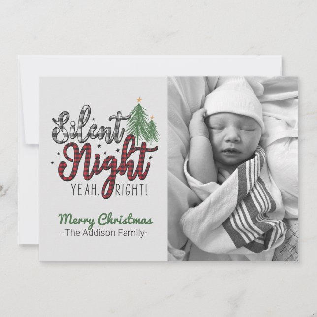 Silent Night Yeah Right Christmas Card (Front)