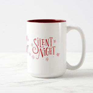 Silent Nights Modern Christmas Typography Two-Tone Coffee Mug