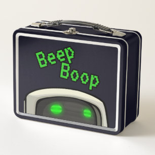 Silent Observer Beep Boop Metal Lunch Box