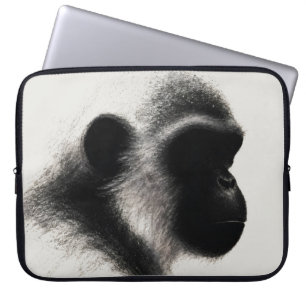Silent Observer Primate Charcoal Study Laptop Sleeve