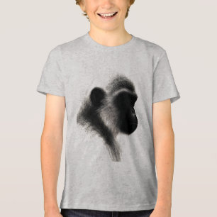 Silent Observer Primate Charcoal Study Tri-Blend Shirt