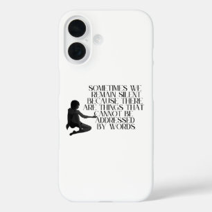 Silent Pain – Minimalist Emotional Quote Design  iPhone 16 Case