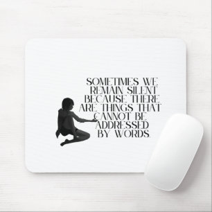 Silent Pain – Minimalist Emotional Quote Design Mouse Mat