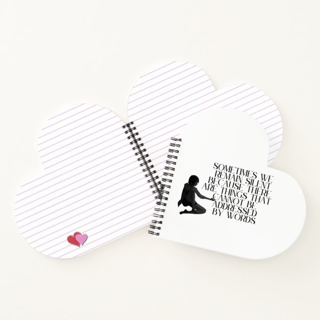 Silent Pain – Minimalist Emotional Quote Design  Notebook (Inside)