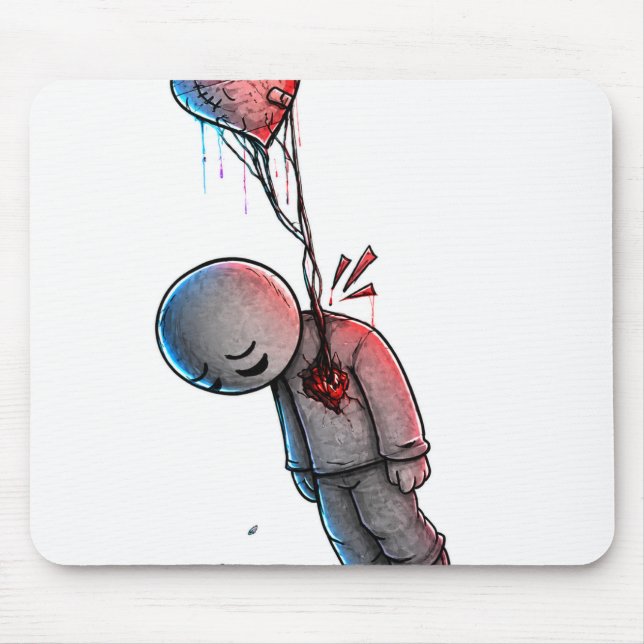 Silent Pain – Sad Emotional Artwork Mouse Mat (Front)