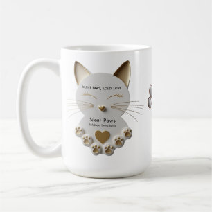 Silent Paws, Loud Love – Gold Cat Paw Print Mug