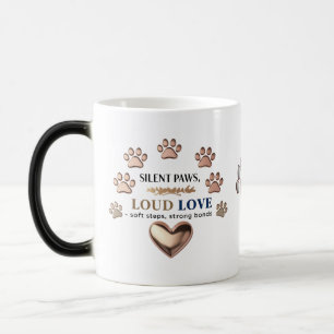 Silent Paws, Loud Love – Rose Gold Paw Print  Magic Mug