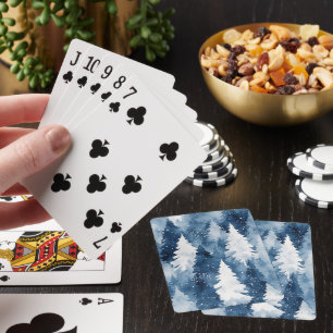 Silent Pines Winter Forest Playing Cards