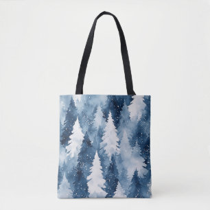 Silent Pines Winter Forest Tote Bag