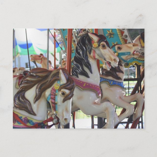 Silent Prancers Carousel Horse Photo Postcard (Front)