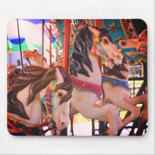 Silent Prancers Carousel Horses Mouse Mat