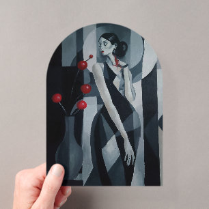 Silent Pulse Art Deco Woman Acrylic Invitation