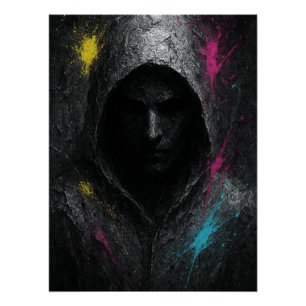 Silent Rebel – Powerful Dark Hooded Poster