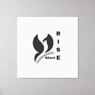 Silent Rise Bird Logo Minimalist Black Coffee Mug Canvas Print