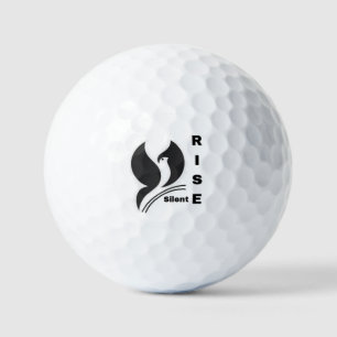 Silent Rise Bird Logo Minimalist Black Coffee Mug Golf Balls