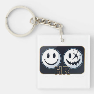 Silent Roles™ HR Smiley Face Minimalist  Key Ring